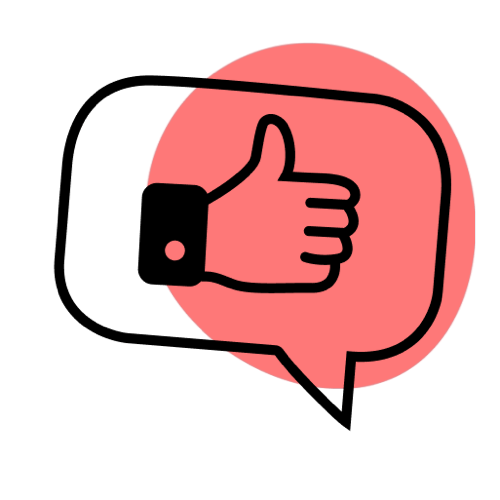 Social media thumbs up icon in a speech bubble