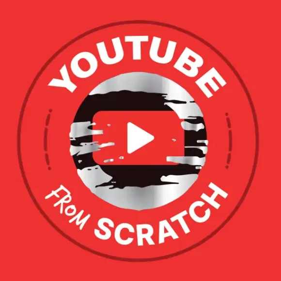 YouTube From Scratch with a YouTube play button in the center