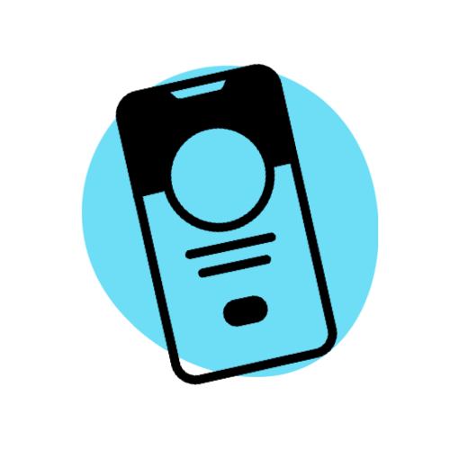 Icon of a mobile phone with social media profile